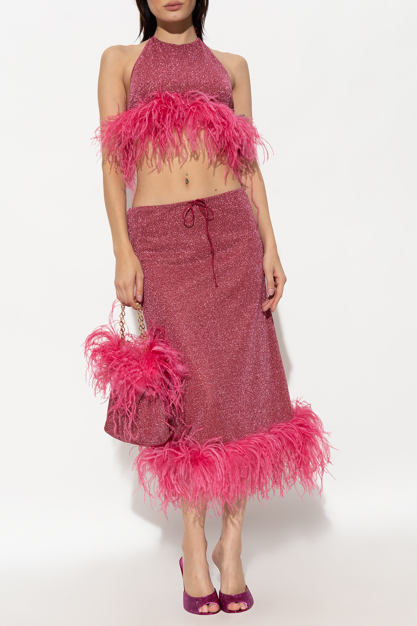 Feather skirt outlet pink